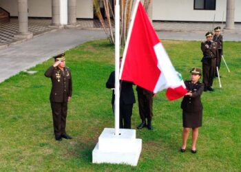 Ceremonia de izamiento del Pabellón Nacional por el 144º aniversario de la inmolación del Tte Crl Pedro Ruiz Gallo y Día del Arma de Ingeniería.