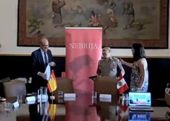 Firma del Convenio de cooperación interinstitucional entre la Escuela Superior de Guerra del Ejército del perú y la Universidad Antonio de Nebrija del Reino de España