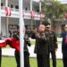 Izmiento del Pabellón Naiconal en honor al día del Arma de Artillería y Aniversario del Combate de Dos de Mayo
