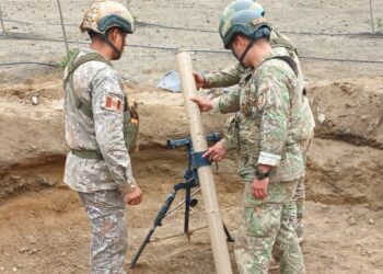 Escuela Superior de Guerra del Ejército – Escuela de Posgrado, supervisó in-situ la ejecución de tiro con morteros de las Escuelas de Infantería y Caballería del COEDE